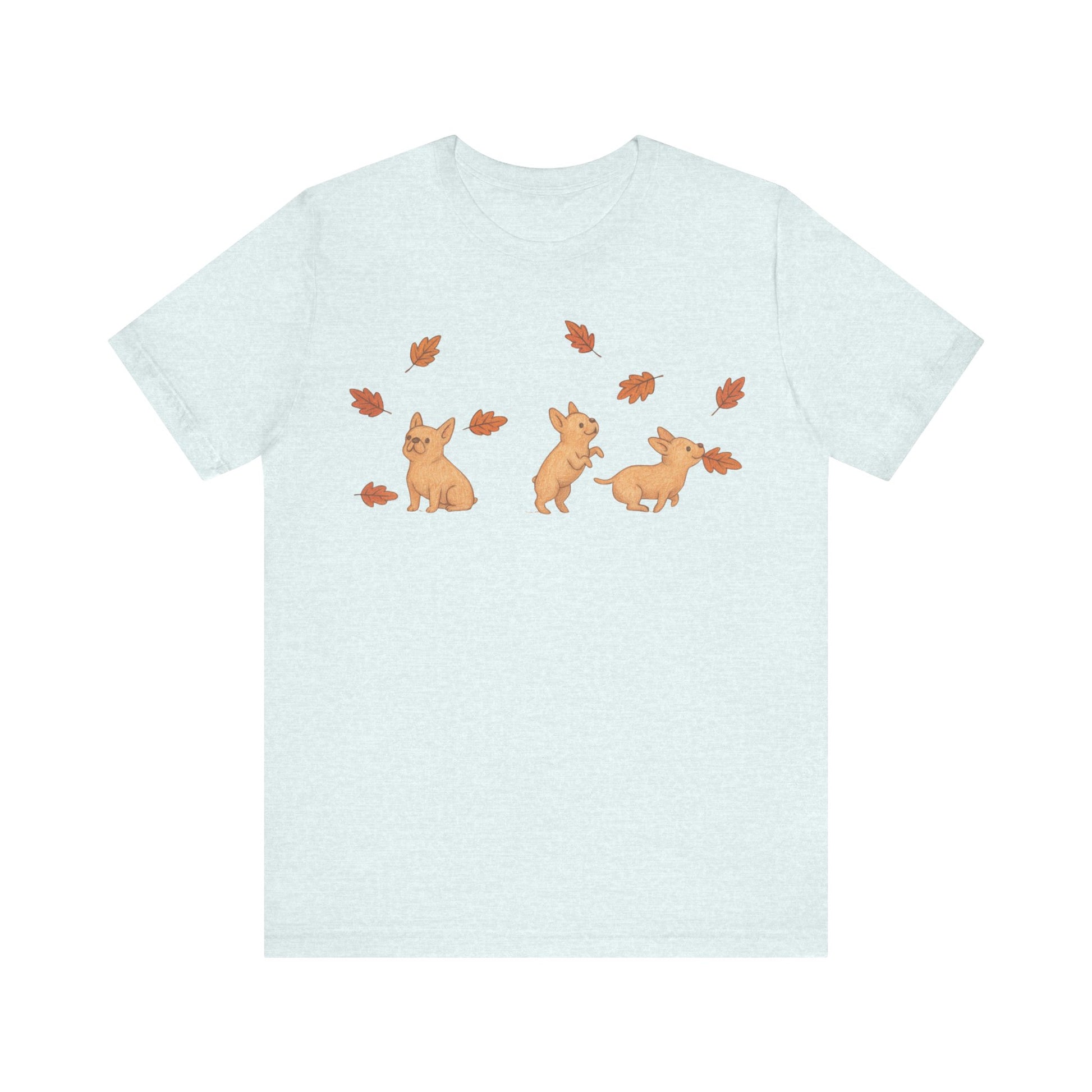 Fawn Frenchie Chasing Leaves TShirt