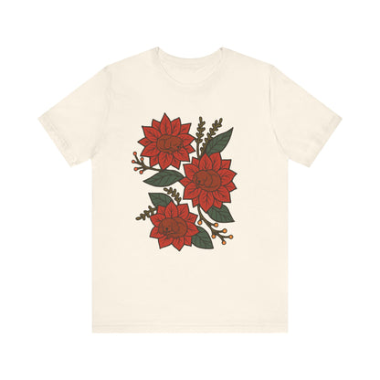 Ruby Cavalier Holiday Flowers Sleeping TShirt