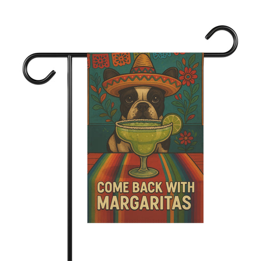 Piebald French Bulldog Cinco de Mayo Fiesta Garden Flag
