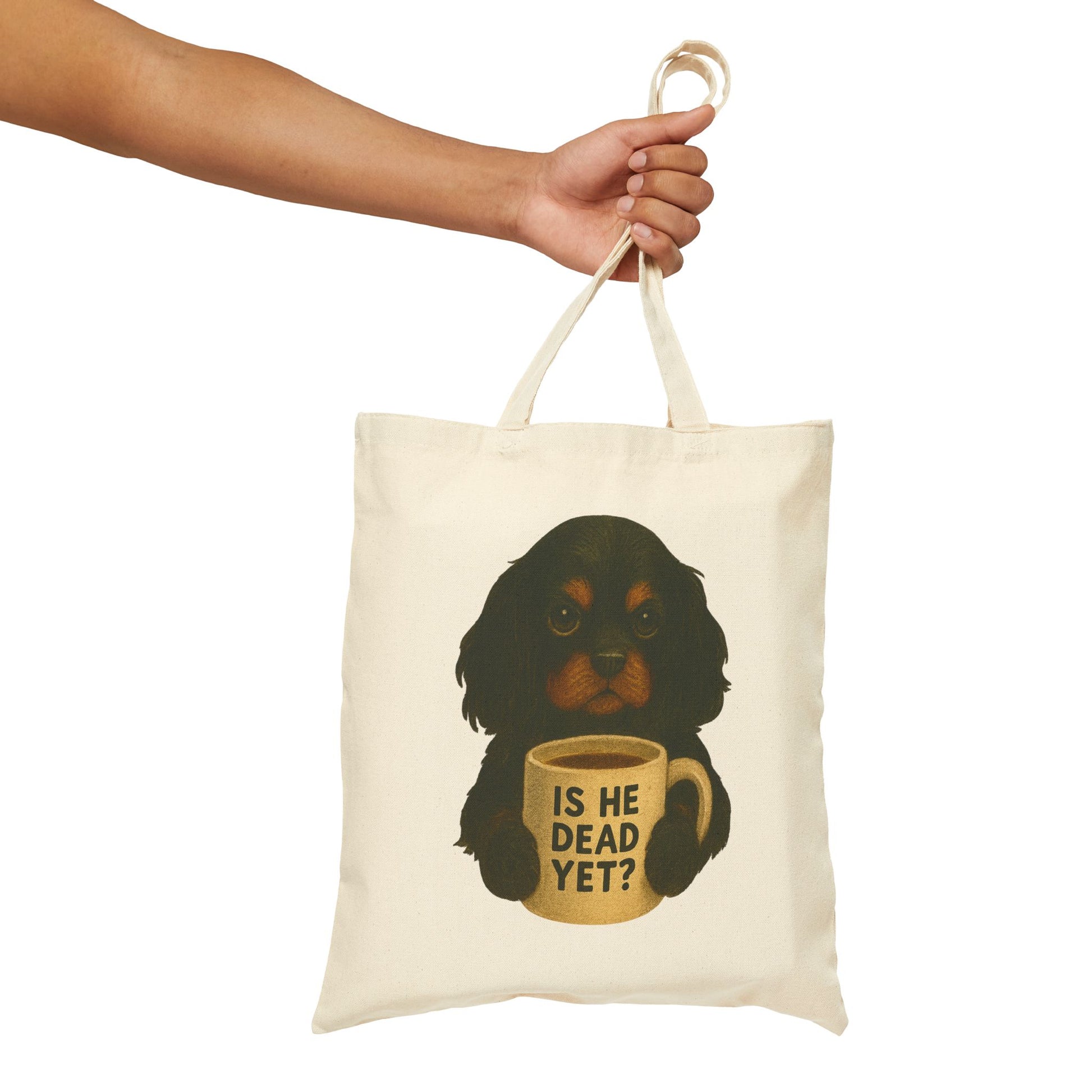 Black Tan Cavalier Dead Yet Tote Bag