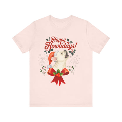 White French Bulldog Happy Howlidays TShirt