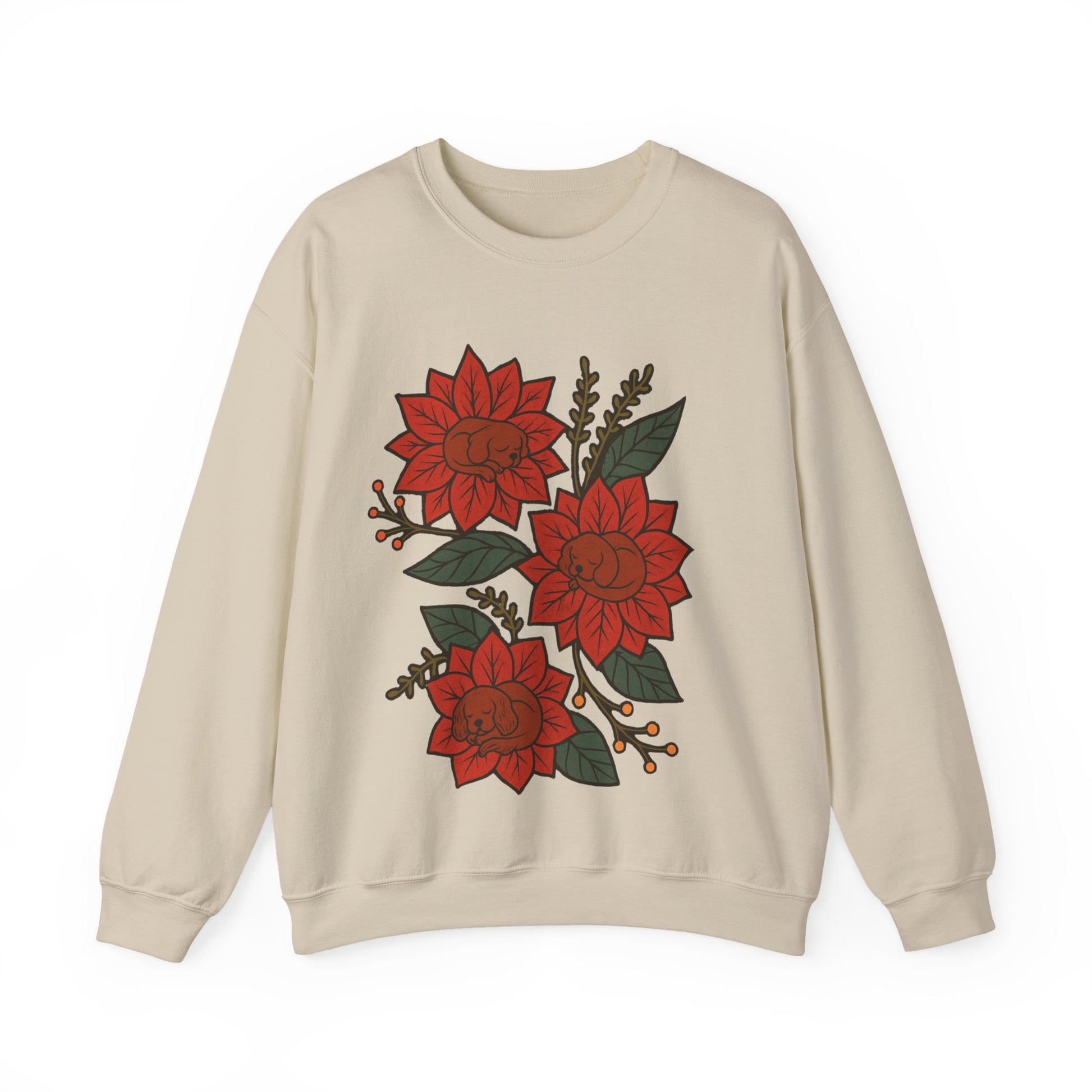 Ruby Cavalier Christmas Flower Sweatshirt
