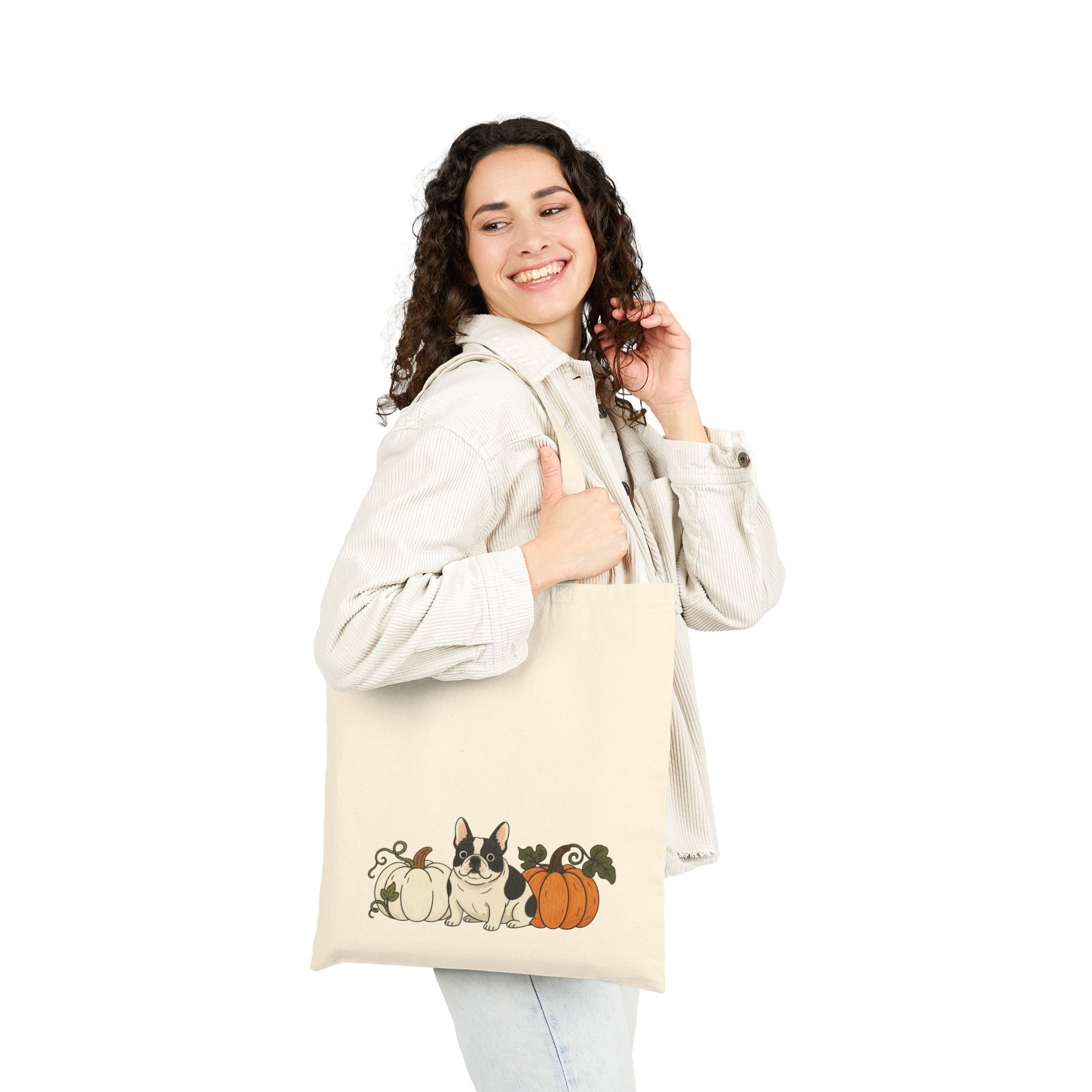 Piebald Frenchie Pupkin Tote Bag