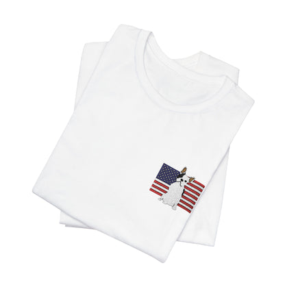Embroidered Flag Piebald Frenchie TShirt