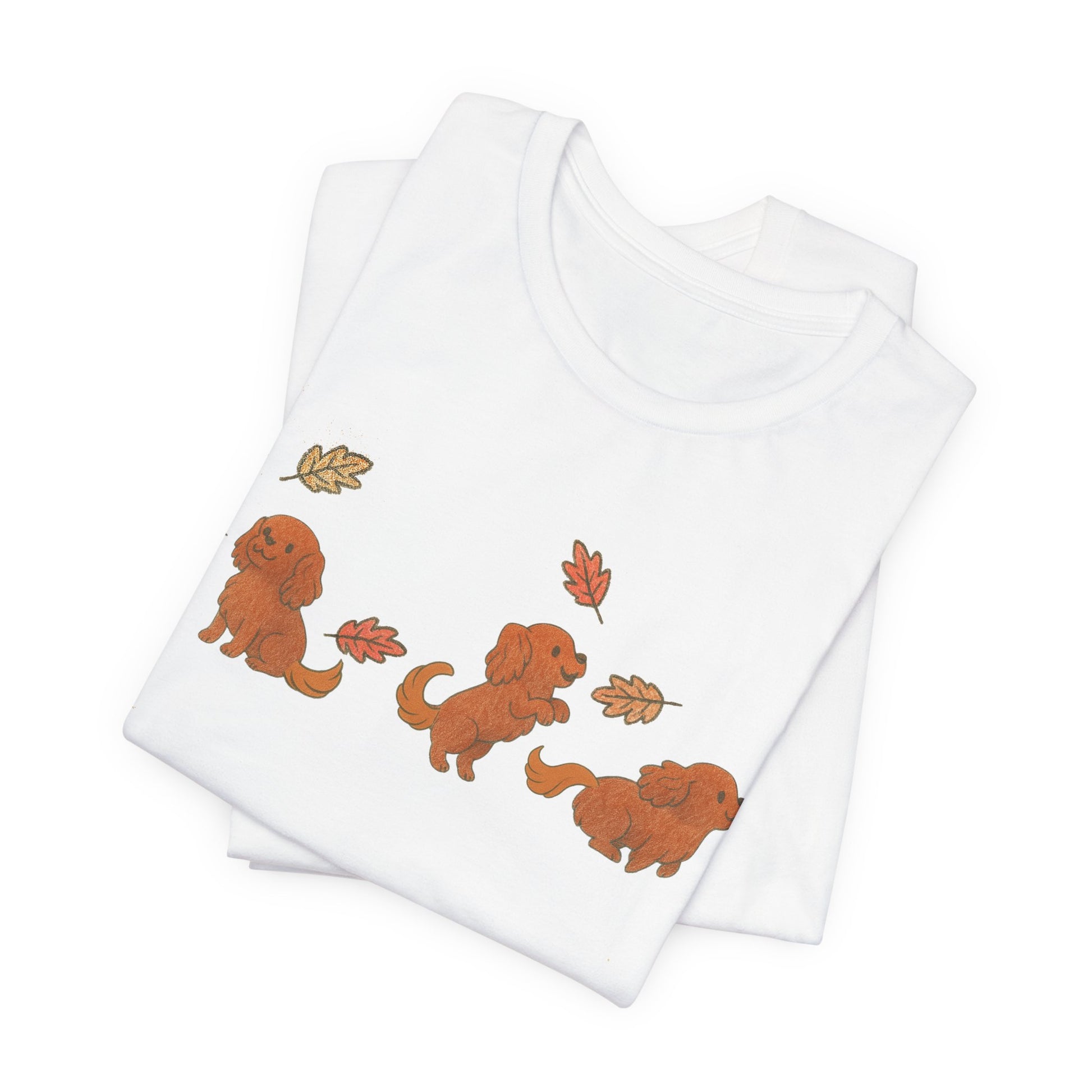 Ruby Cavalier Chasing Leaves TShirt