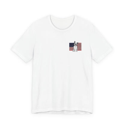 Embroidered Flag White Frenchie TShirt