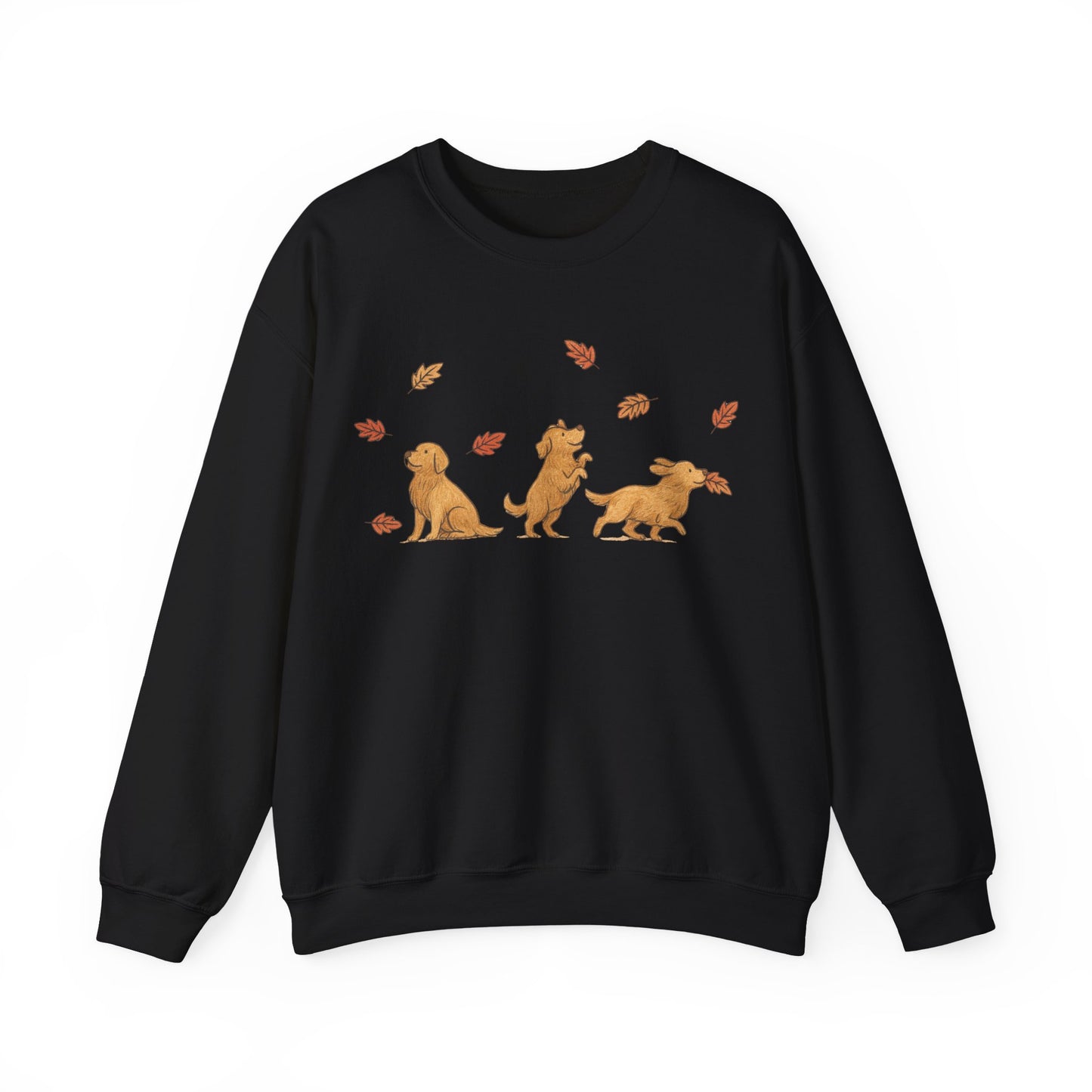 Golden Retriever Chasing Leaves Sweatshirt