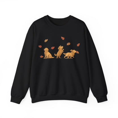 Golden Retriever Chasing Leaves Sweatshirt