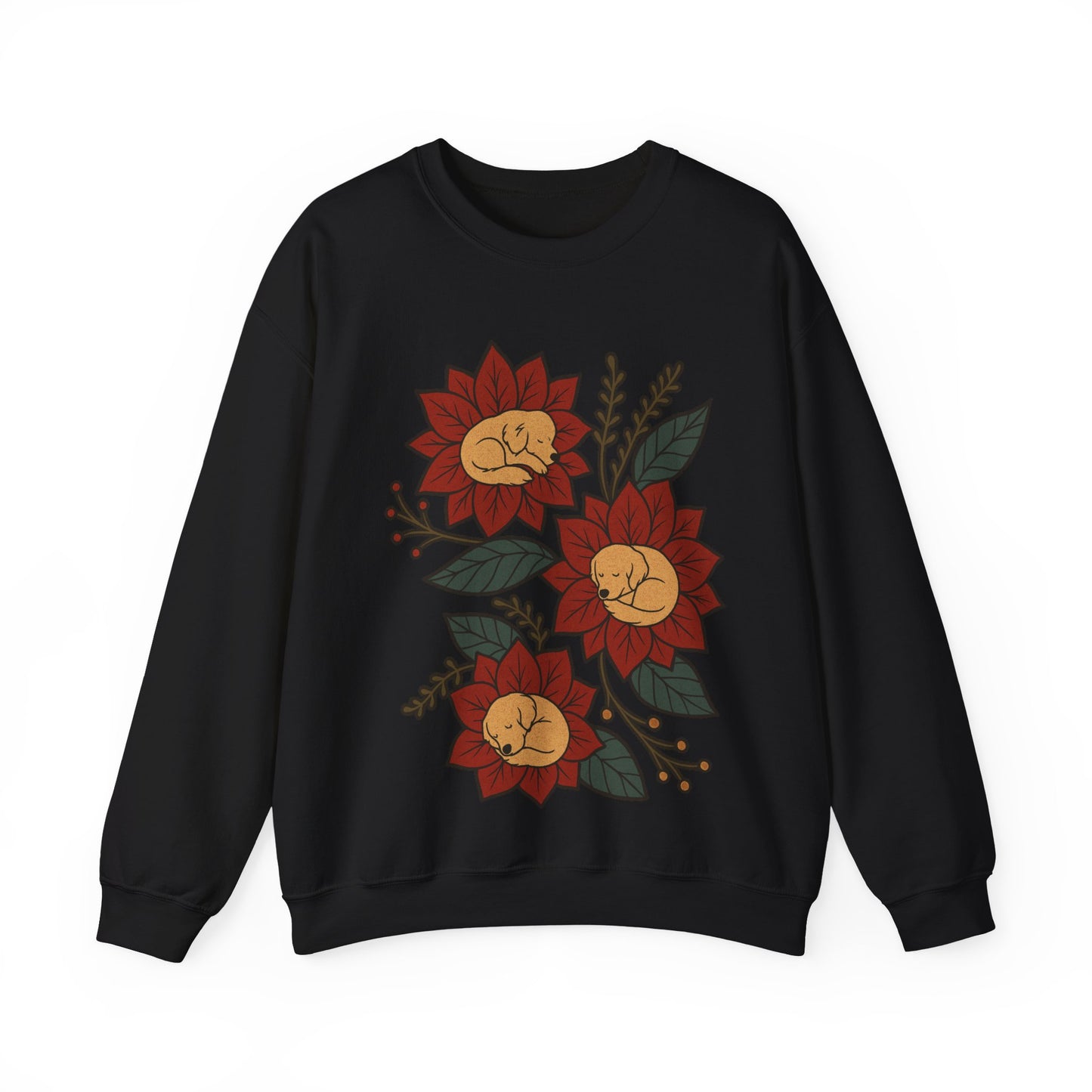 Golden Retriever Christmas Flower Sweatshirt