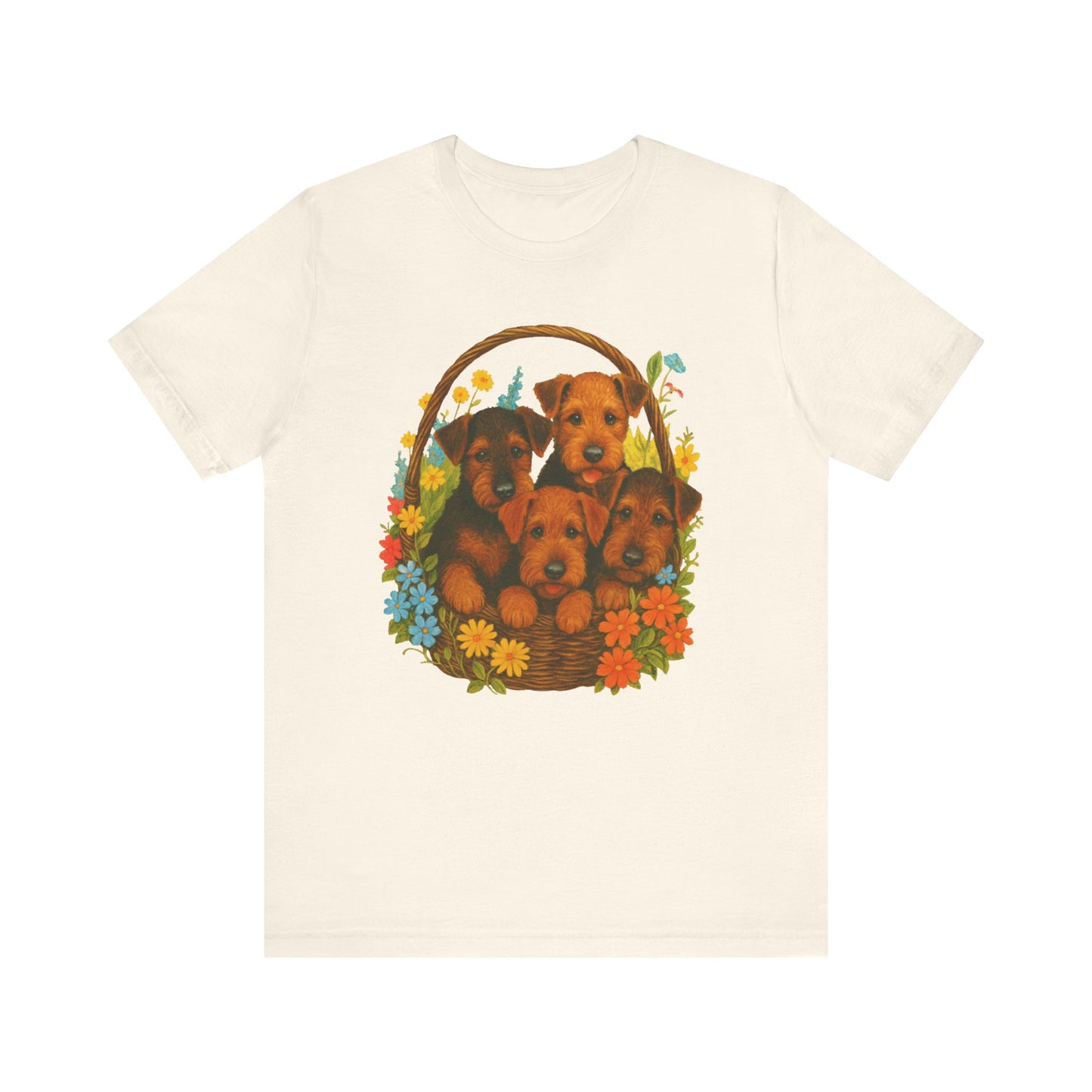 Airedale Terrier Puppy Basket TShirt