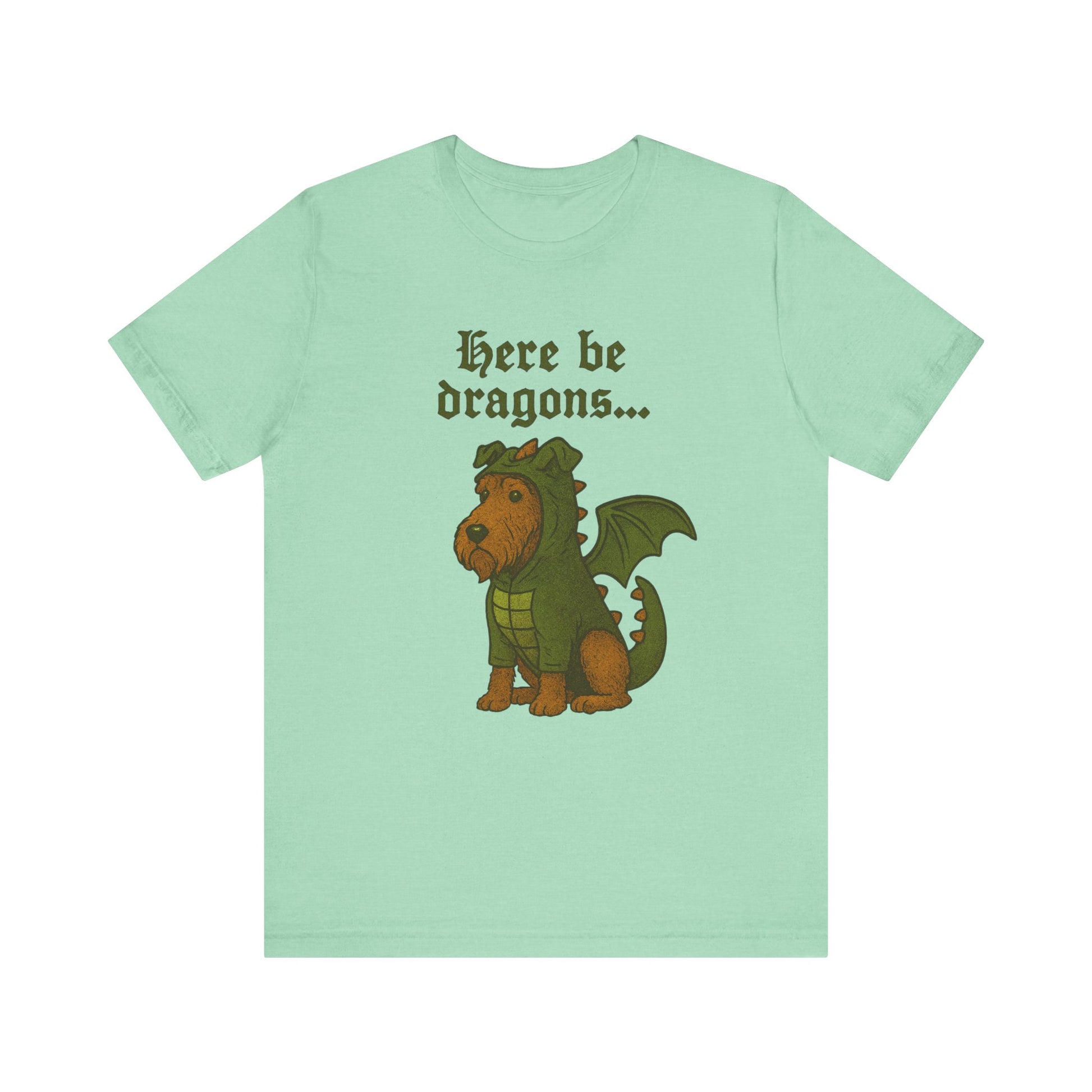 Airedale Terrier Here Be Dragons TShirt