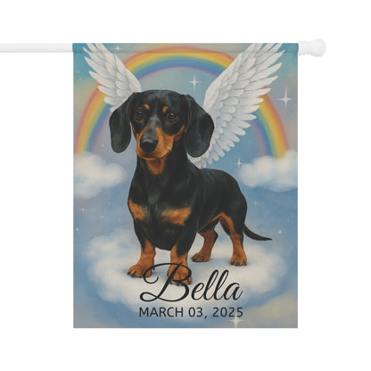 Black and Tan Dachshund Angel Garden Flag