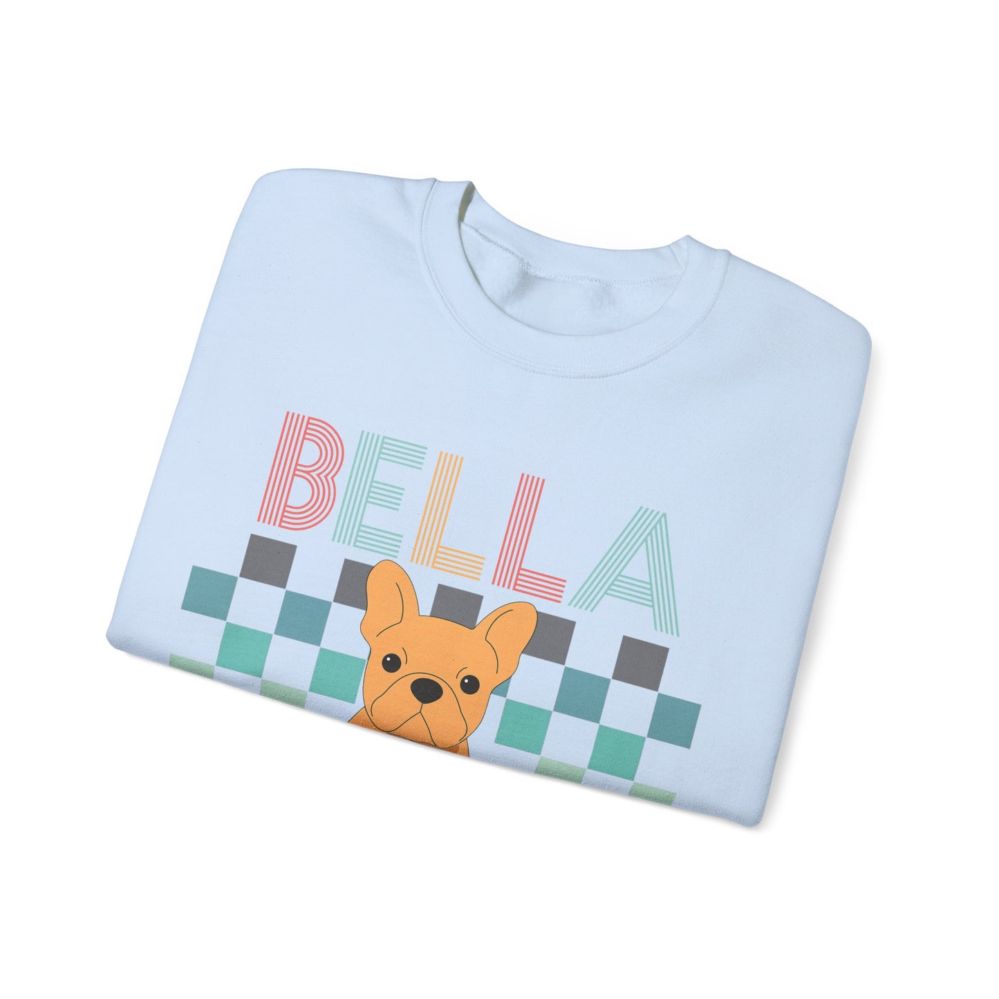 Fawn French Bulldog Retro Checkered Sweatshirt