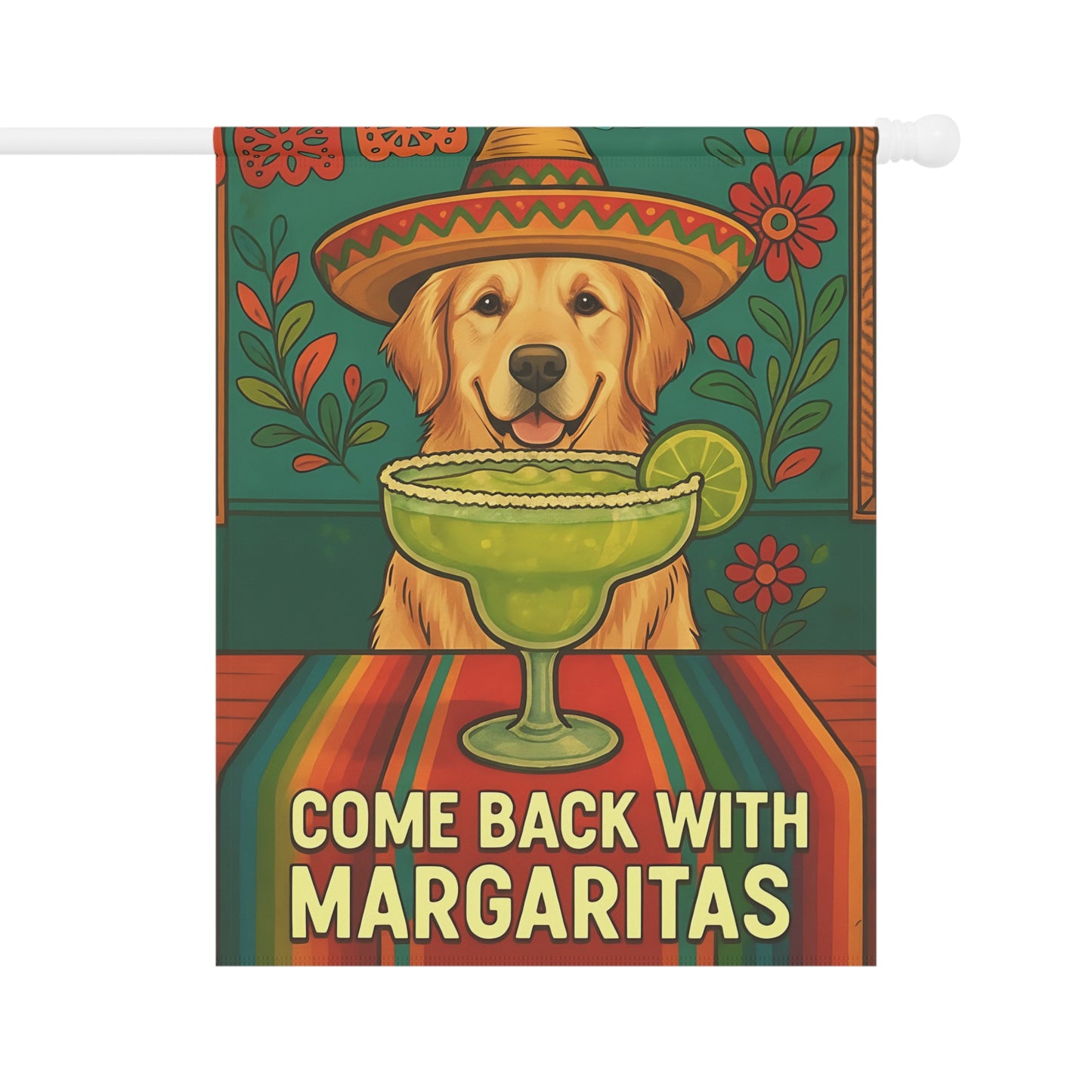 Golden Retriever Cinco de Mayo Garden Flag