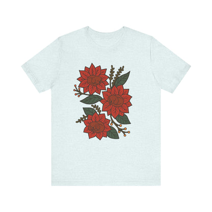 Ruby Cavalier Holiday Flowers Sleeping TShirt