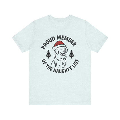 Golden Retriever Naughty List TShirt