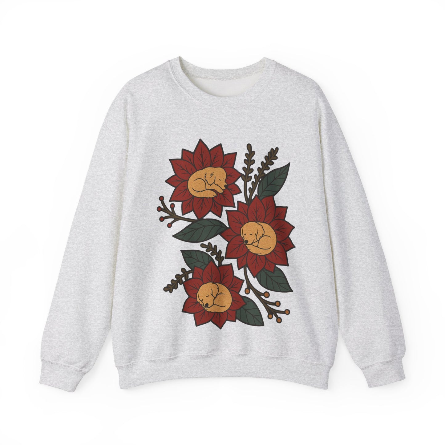 Golden Retriever Christmas Flower Sweatshirt