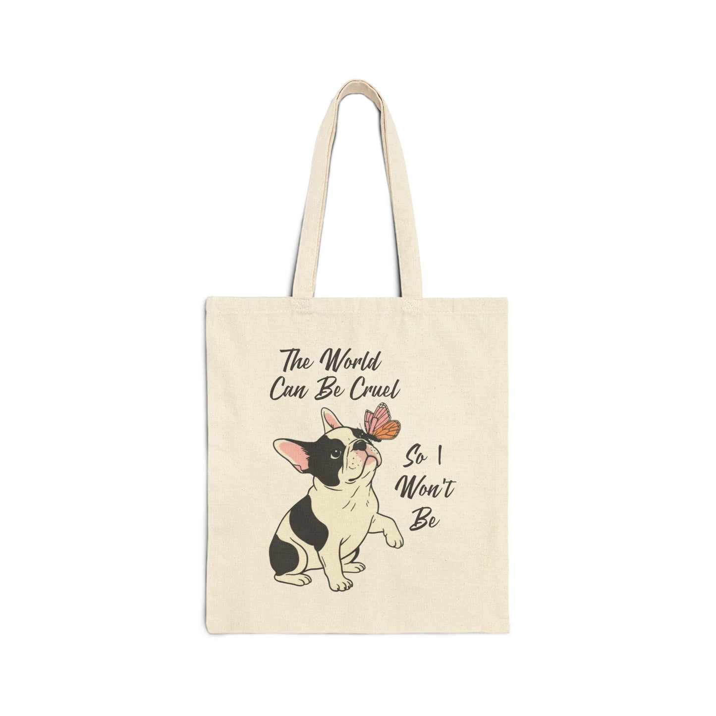 Cruel World Piebald Frenchie Tote Bag