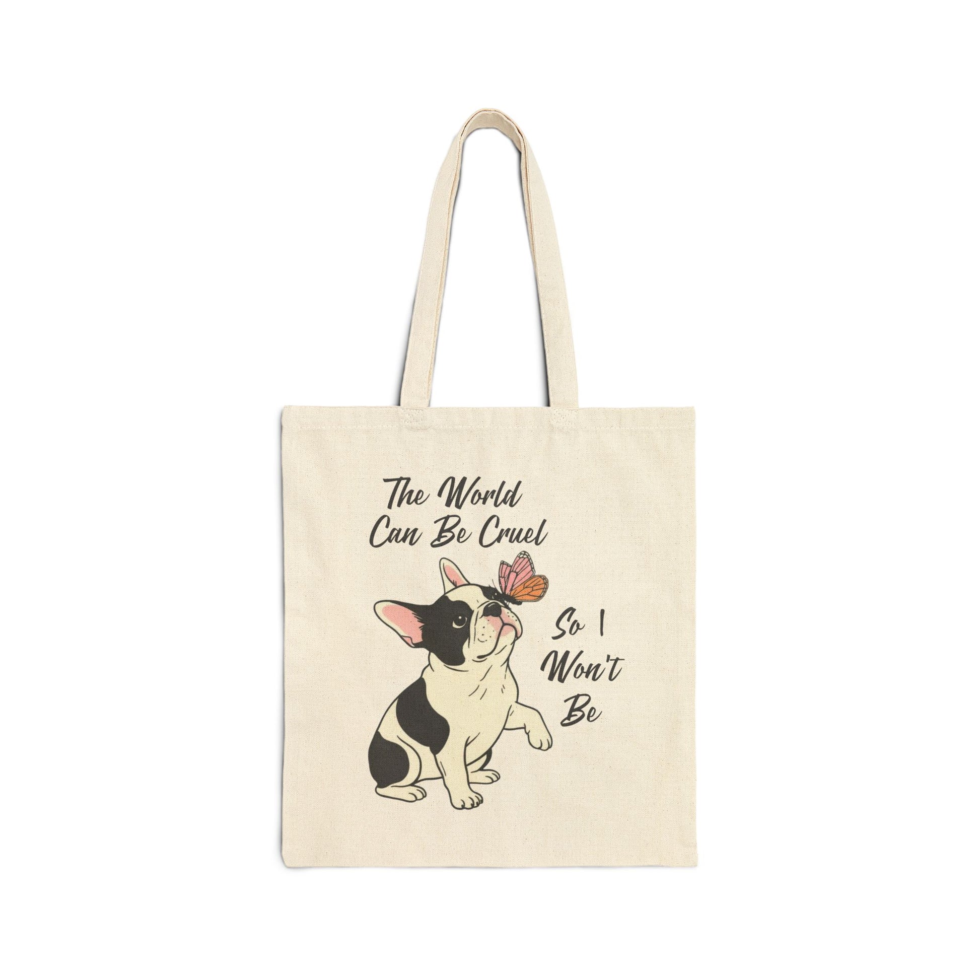 Cruel World Piebald Frenchie Tote Bag