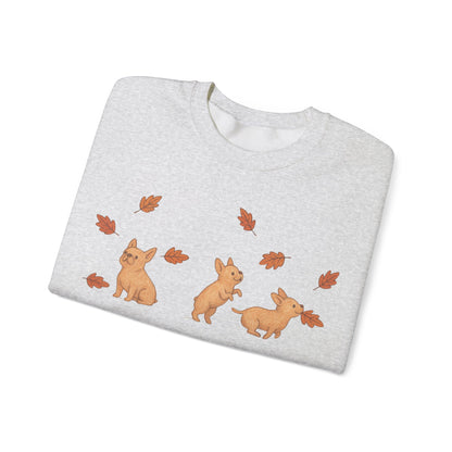 Fawn Frenchie Chasing Leaves Sweatshirt