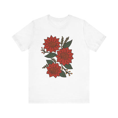 Ruby Cavalier Holiday Flowers Sleeping TShirt