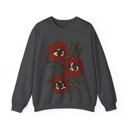 Tricolor Cavalier Christmas Flower Sweatshirt