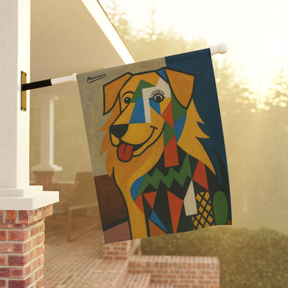 Golden Retriever Picasso Garden Flag