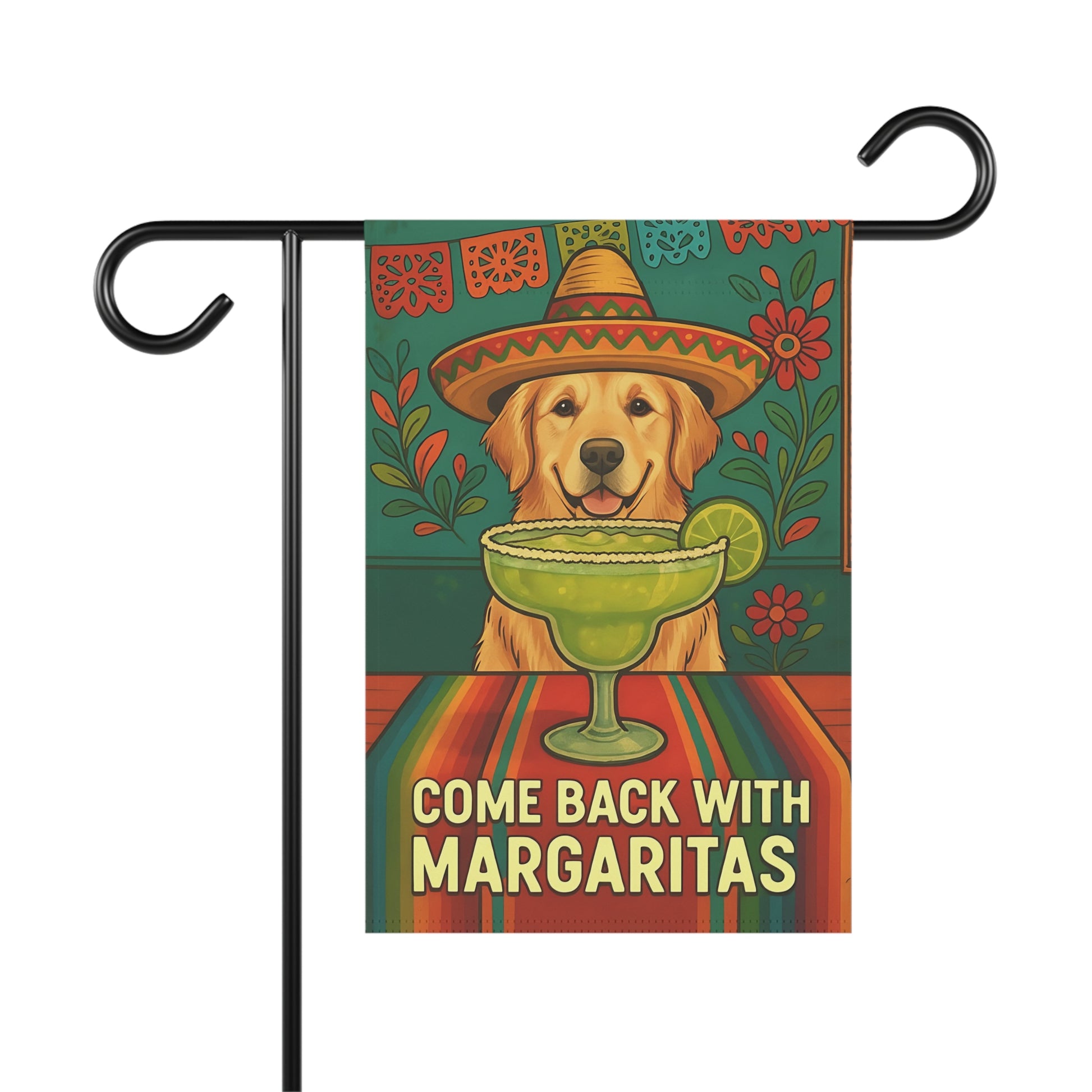 Golden Retriever Cinco de Mayo Garden Flag
