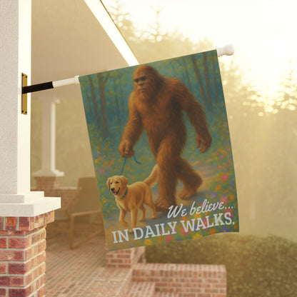 Golden Retriever Bigfoot Garden Flag