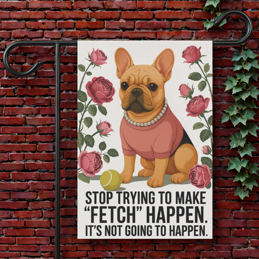 Fawn French Bulldog Fetch Garden Flag