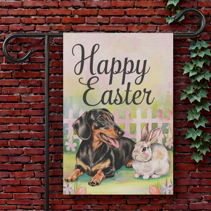 Black and Tan Dachshund Easter Flag