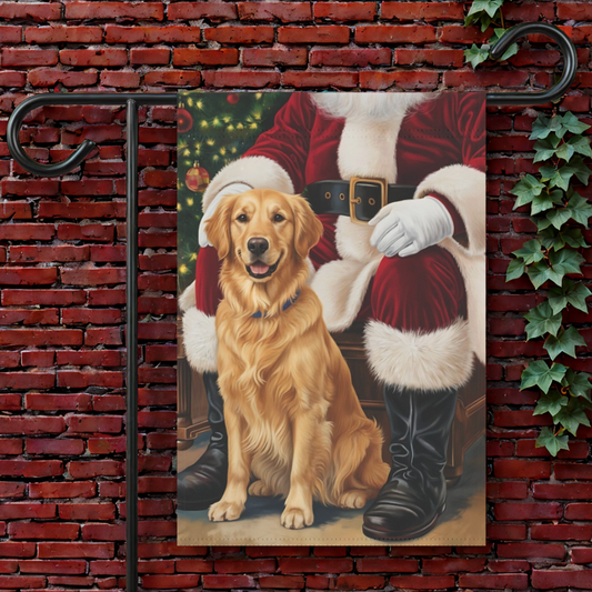 Golden Retriever Christmas Garden Flag 12'' × 18''