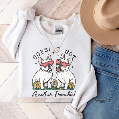 White Frenchie Oops Sweatshirt