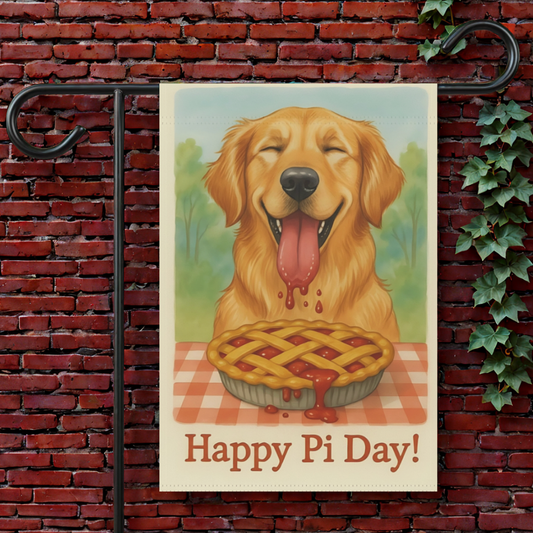 Golden Retriever Pi Day Yard Flag 12'' × 18''
