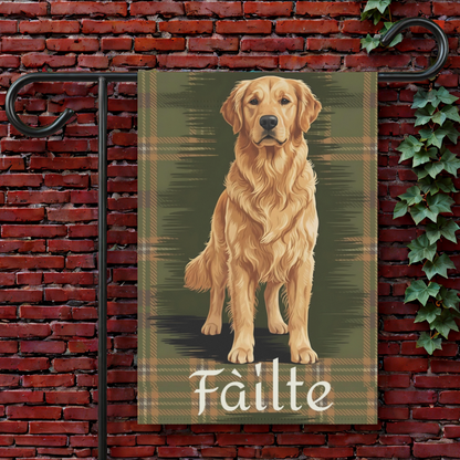 Golden Retriever Scottish Welcome Garden Flag 12'' × 18''