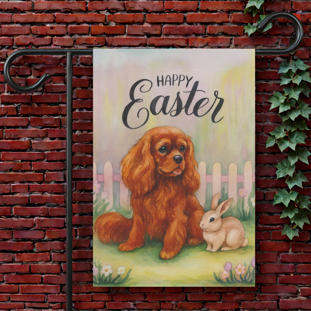 Ruby Cavalier Easter Garden Flag