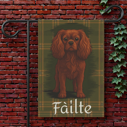 Ruby Cavalier Scottish Welcome Garden Flag
