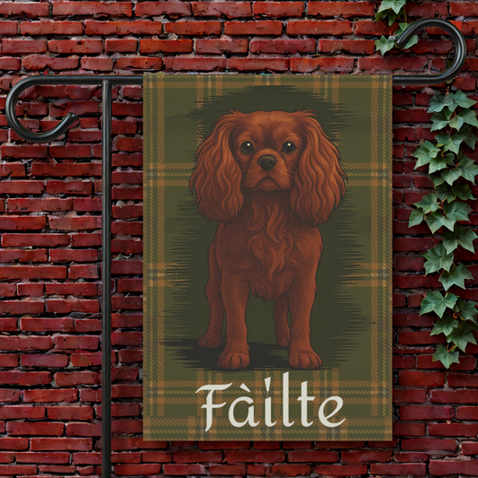 Ruby Cavalier Scottish Welcome Garden Flag