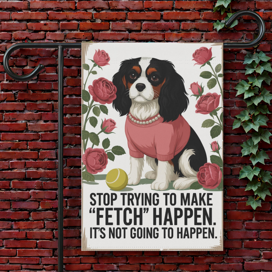 Tricolor Cavalier Fetch Garden Flag