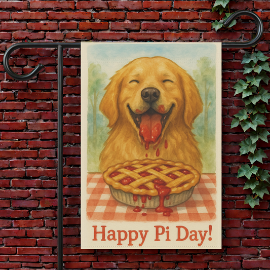 Golden Retriever Pi Day Garden Flag