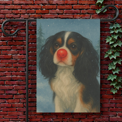 Tricolor Cavalier Reindeer Garden Flag