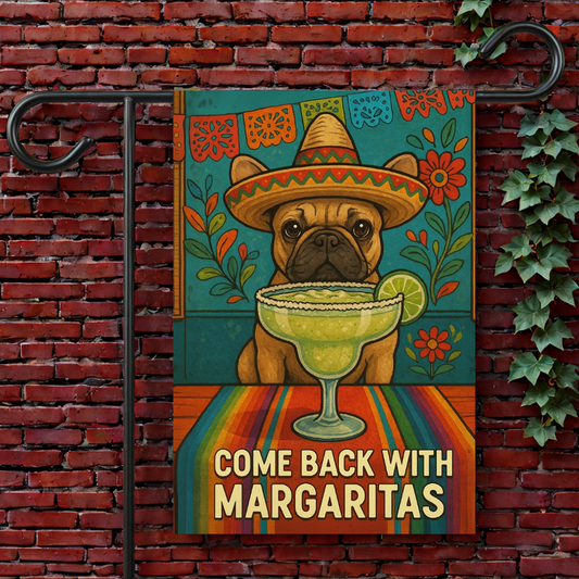 Fawn French Bulldog Cinco de Mayo Fiesta Garden Flag