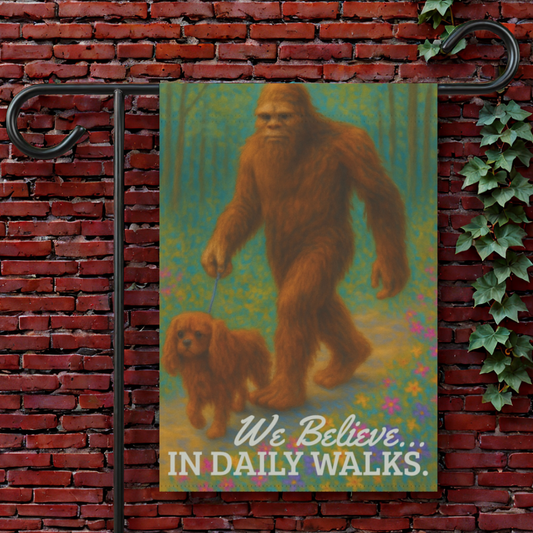Ruby Cavalier Bigfoot Garden Flag
