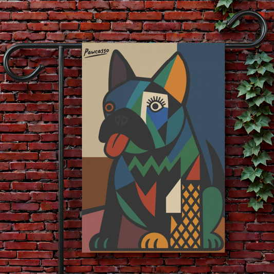 Black French Bulldog Picasso Garden Flag