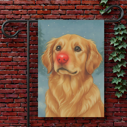 Golden Retriever Reindeer Garden Flag 12'' × 18''
