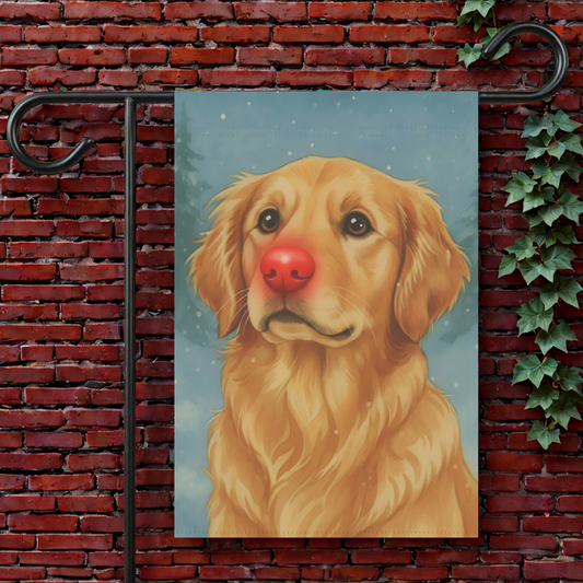 Golden Retriever Reindeer Garden Flag 12'' × 18''