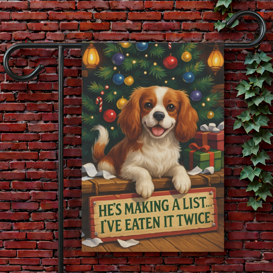 Blenheim Cavalier Funny Christmas Flag