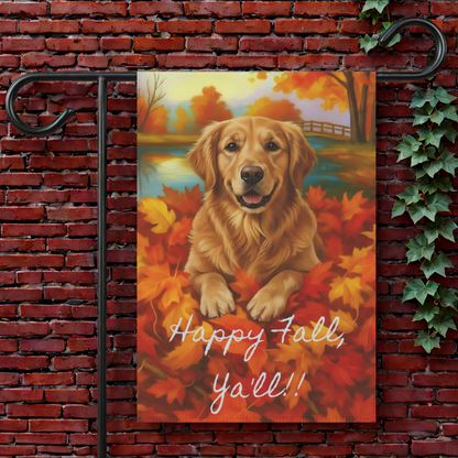 Golden Retriever Fall Ya'll Garden Flag 12'' × 18''