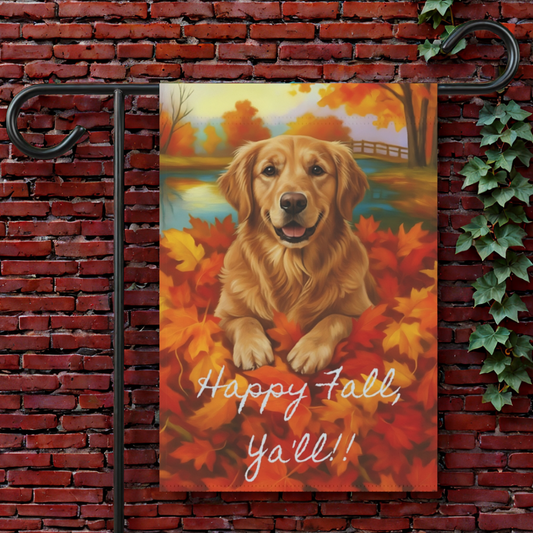 Golden Retriever Fall Ya'll Garden Flag 12'' × 18''
