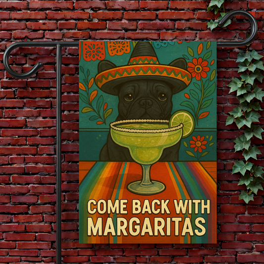 Black French Bulldog Cinco de Mayo Fiesta Garden Flag